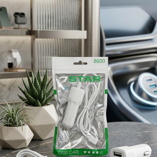 7 Star Car Charger With Android Wire And 1 USB Slot
