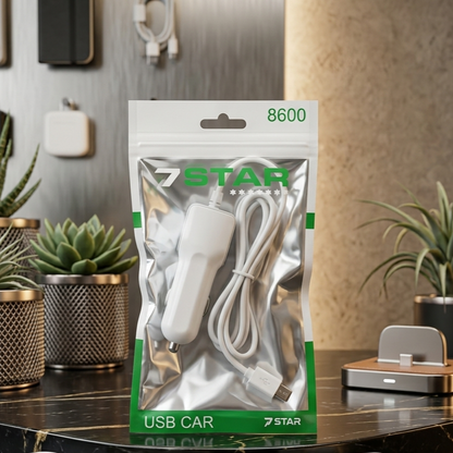 7 Star Car Charger With Android Wire And 1 USB Slot