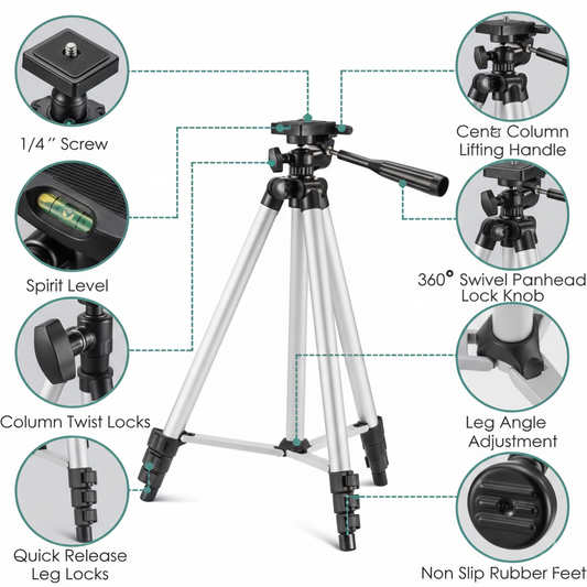 Tripod 3110 Portable Adjustable Aluminium Lightweight Camera Stand Tripod
