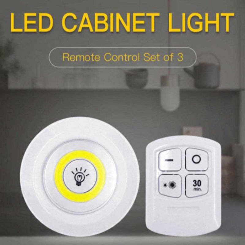 Set – 3 Wireless Cell Operated Tap Lights with Dimming & 30 Mins Timer Modes