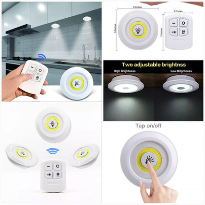 Set – 3 Wireless Cell Operated Tap Lights with Dimming & 30 Mins Timer Modes