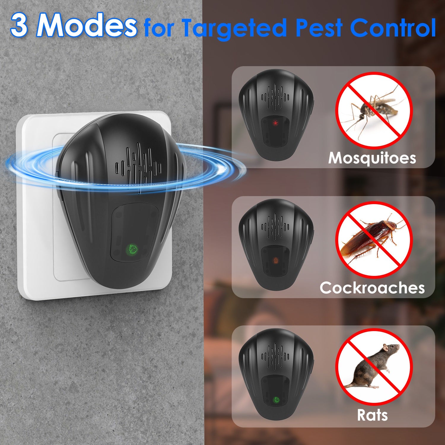 2 Pack Pest Control Device For Mosquitoes Cockroaches Rats