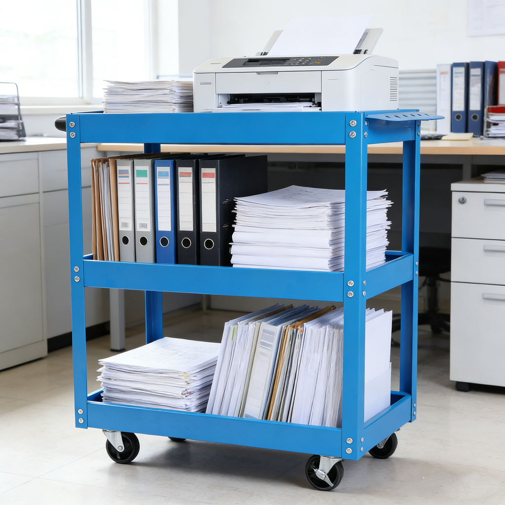 Heavy Duty Steel Utility Cart W Lockable Wheels For Garage