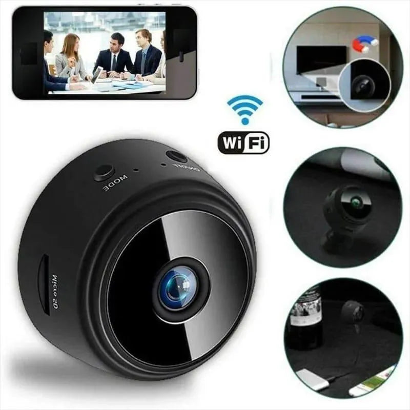 Wireless Mini Security Camera Black One Touch