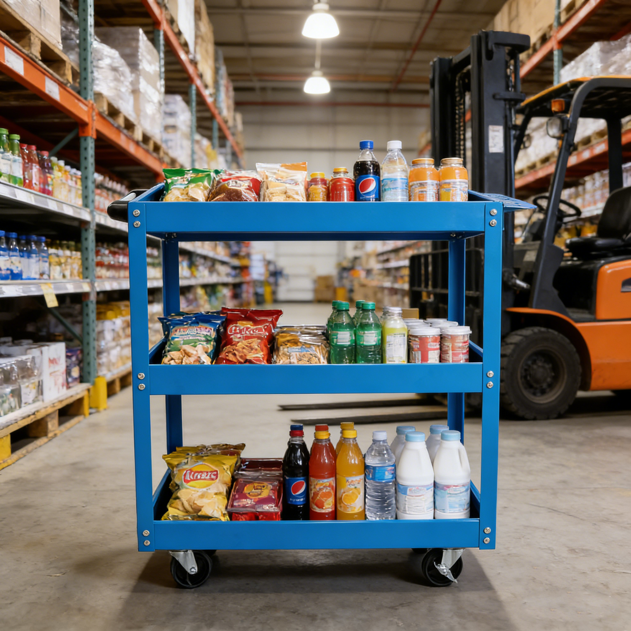 Heavy Duty Steel Utility Cart W Lockable Wheels For Garage