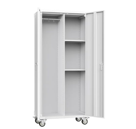 72 H Black Metal Garage Storage Cabinets With Lock Door