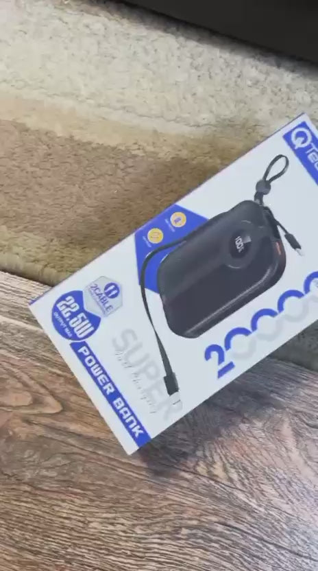 Qtech 20000mAh Power Bank 22.5W PD Fast Charging