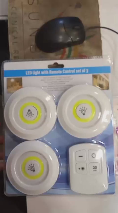 Set – 3 Wireless Cell Operated Tap Lights with Dimming & 30 Mins Timer Modes